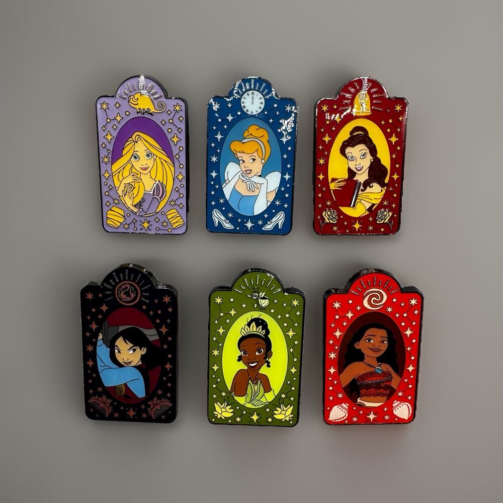 Loungefly Disney Princesses Celestial Portrait Blind Pin FULL SET OF 6 New